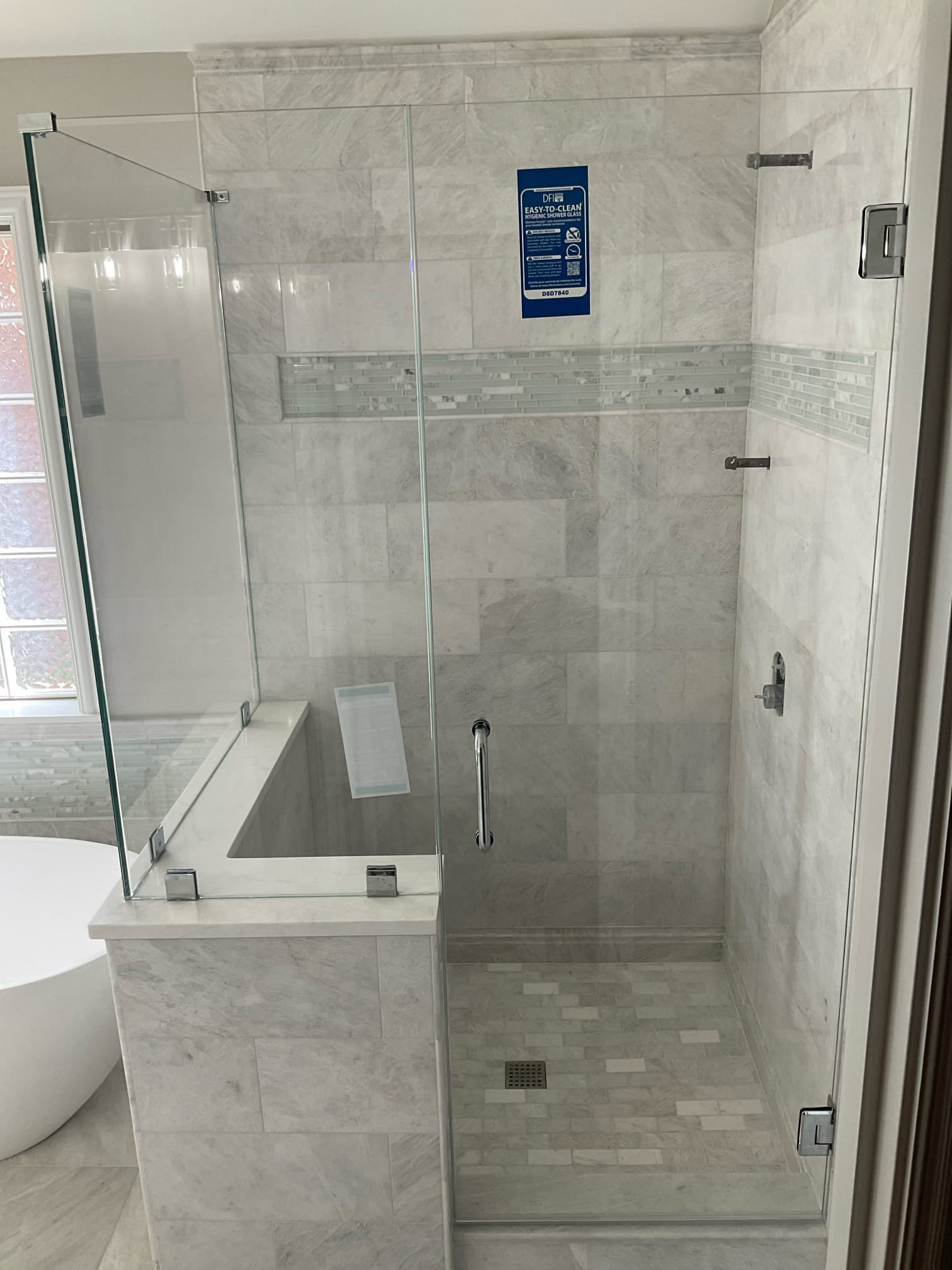 L-shape shower