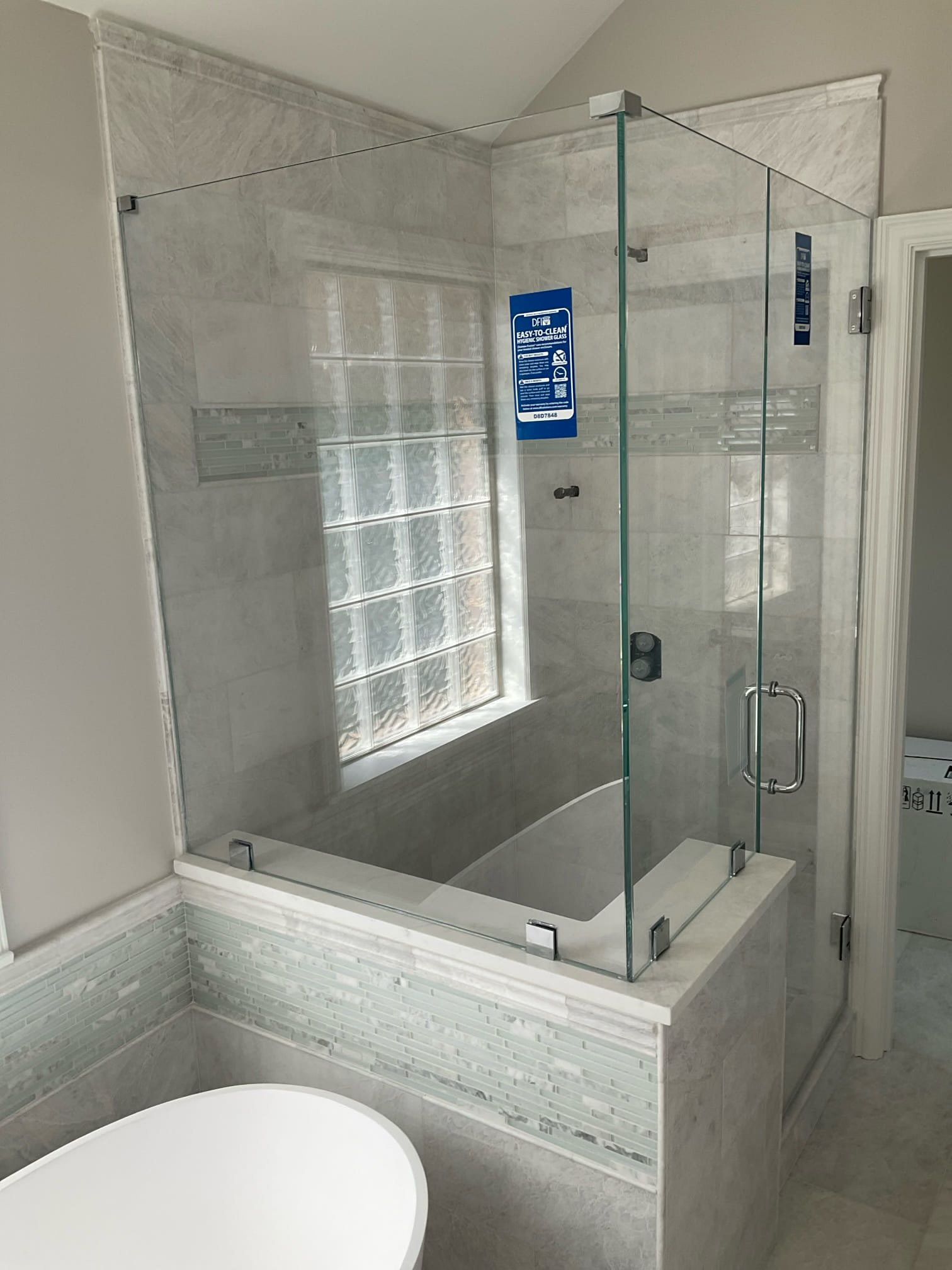 L-shape shower